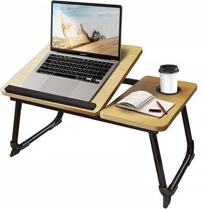 Avenor Laptop Desk for Bed or Couch, Lap Desk, Woking in Bed Desk, Home Office Desks, Breakfast Tray, Desk with Cup Holder, Watching Movies in Bed, Laptop Stand for Bed, Fordable Legs Desk (Walnut)