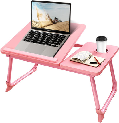 Avenor Laptop Desk for Bed or Couch, Lap Desk, Woking in Bed Desk, Home Office Desks, Breakfast Tray, Desk with Cup Holder, Watching Movies in Bed, Laptop Stand for Bed, Fordable Legs Desk (Walnut)