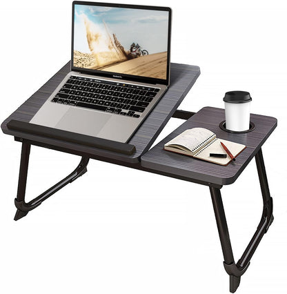 Avenor Laptop Desk for Bed or Couch, Lap Desk, Woking in Bed Desk, Home Office Desks, Breakfast Tray, Desk with Cup Holder, Watching Movies in Bed, Laptop Stand for Bed, Fordable Legs Desk (Walnut)